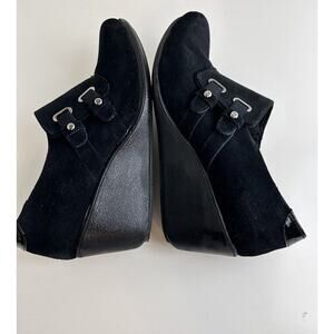 Anne Klein Fabiola ankle boots, Black Suede, Size 11, 44-09
